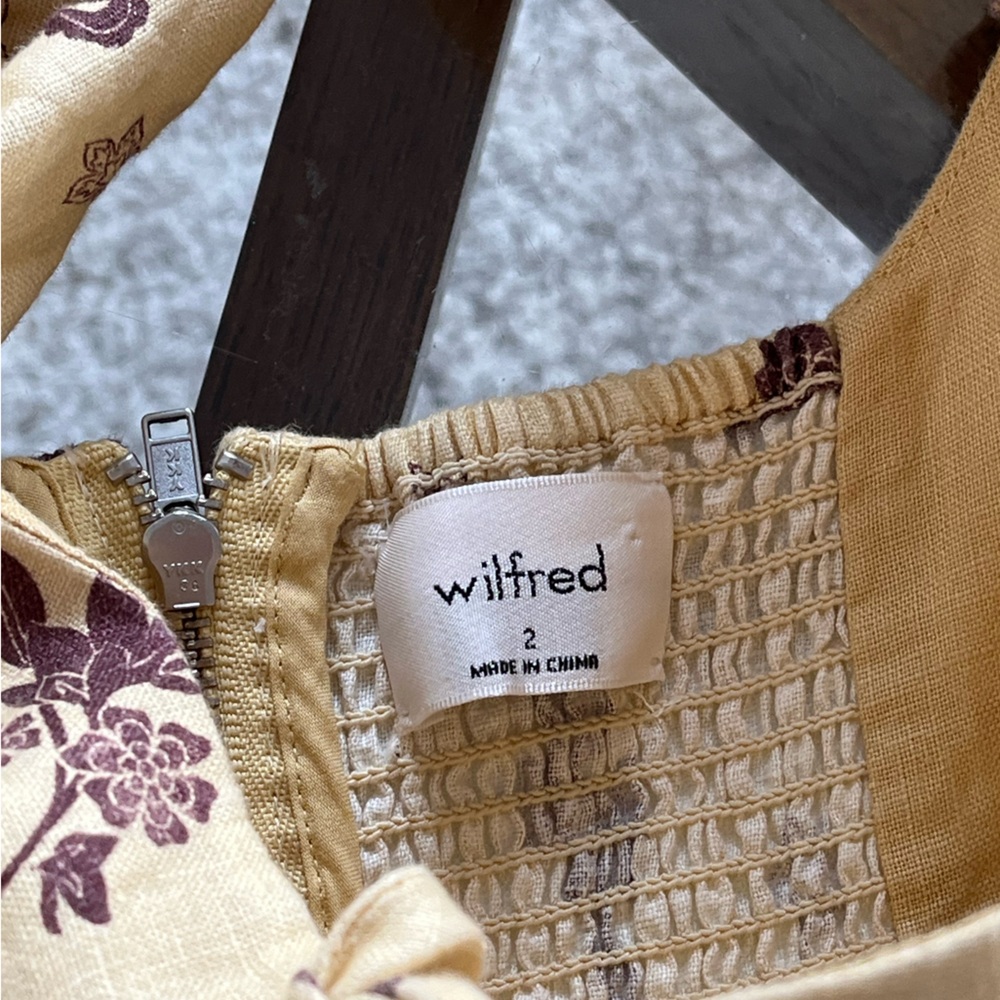 Aritzia Wilfred Rowena Linen Yellow Summer Vacation Boho Dress Cotagecore Sz 2 - Picture 10 of 13